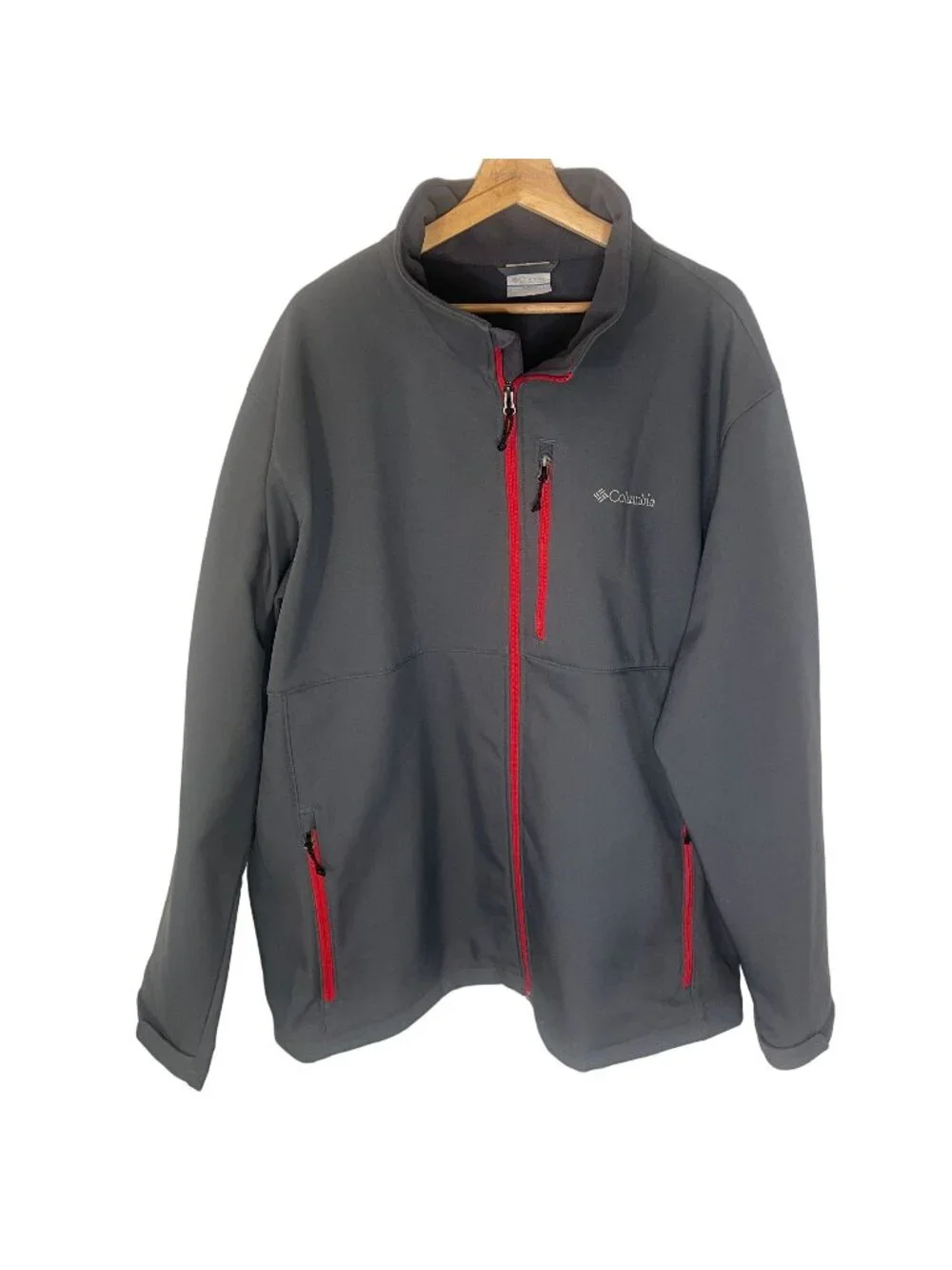 Columbia Ascender Water Resistant Softshell Fleece Jacket Men 3XLT Gray Stripe